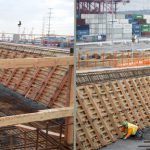 SFI crews place concrete inside the MSS forms.