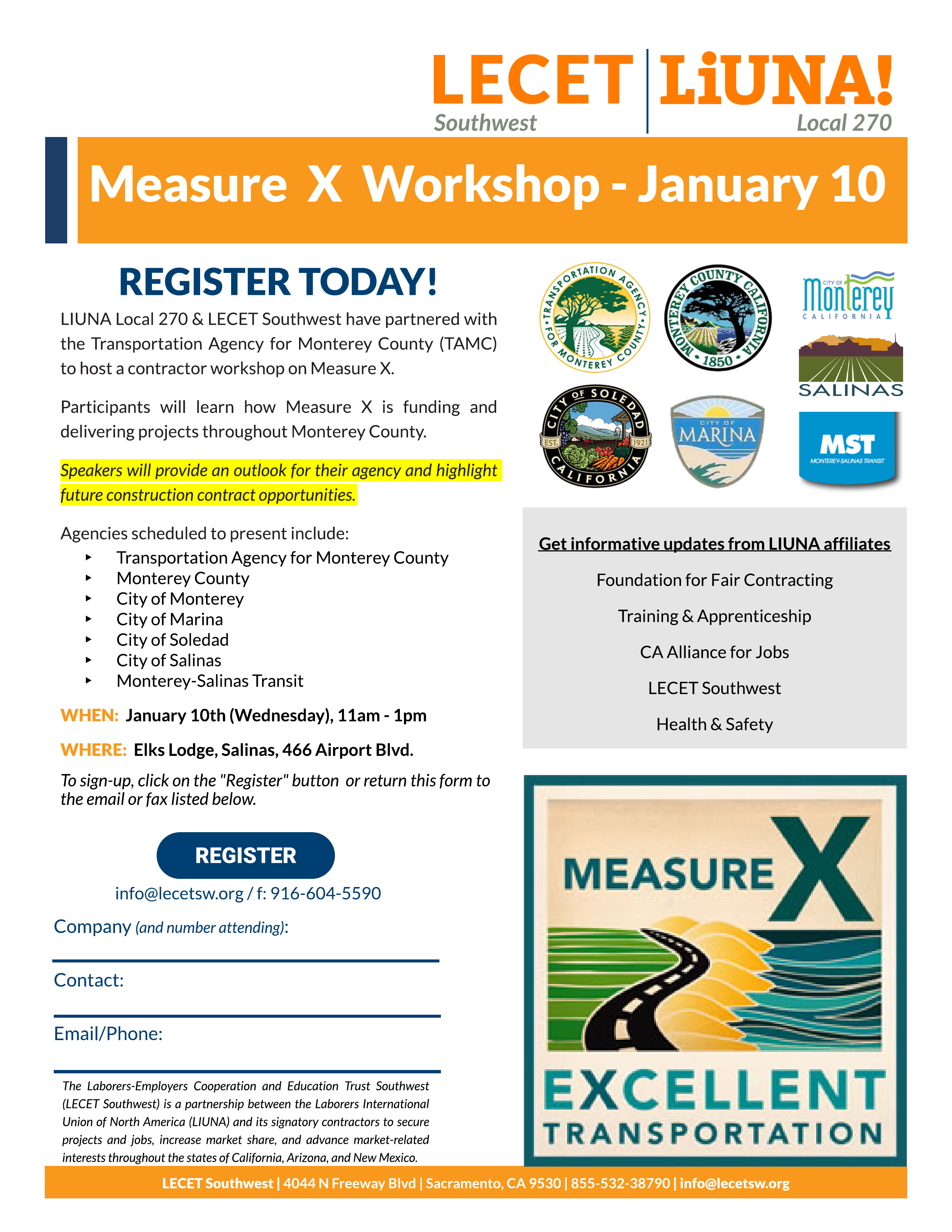 Measure X Contractor LECET Southwest